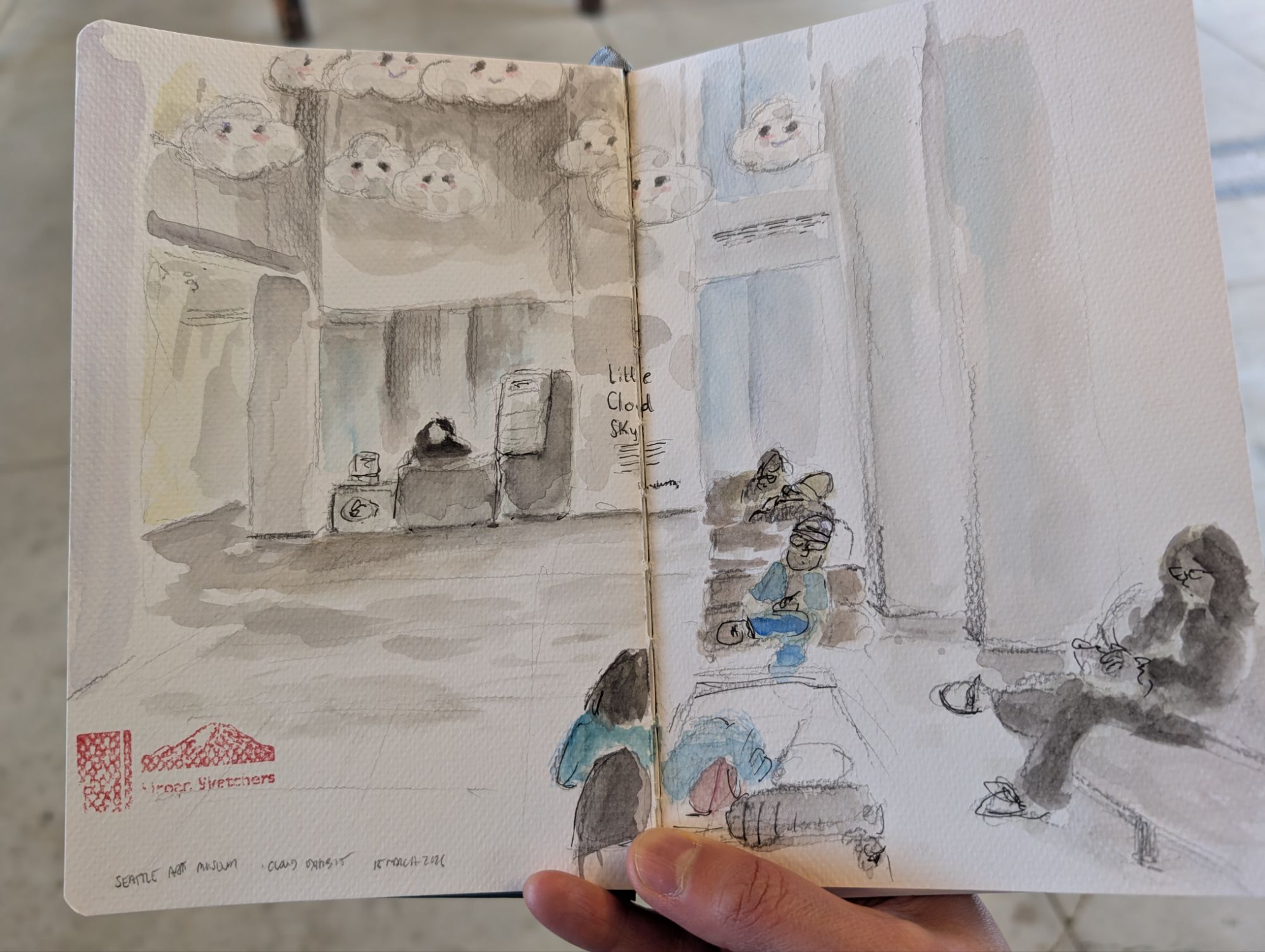 Sketch at the Seattle Art Museum Lobby