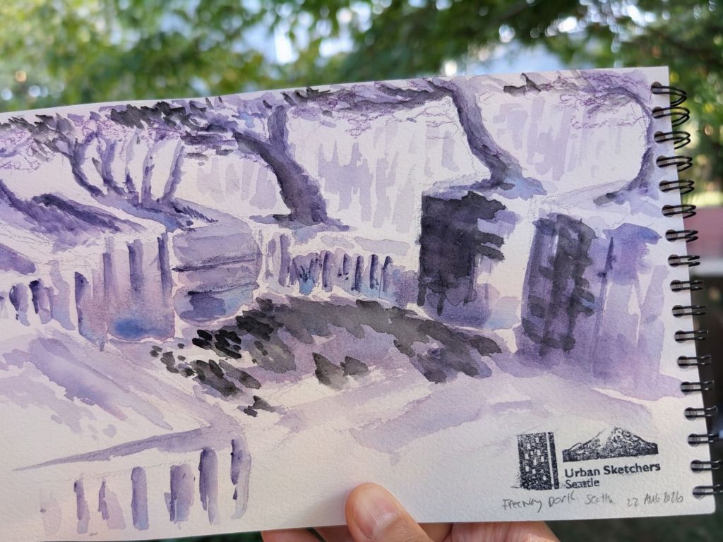Freeway Park - sketching in the back